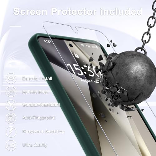 Image of for Samsung Galaxy S25 Edge Case, Matte Magnetic Phone Case with 1 Screen Protector, Support for Magsafe, Translucent Frosted Shockproof Protective Cover for Samsung Galaxy S25 Edge, Dark Green