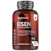 Eisen 400 Tabletten (6+ Monatsvorrat) - Eisenpräparate für Frauen & Männer - Eisen-Bisglycinat-Form - Nicht-GMO & Vegan