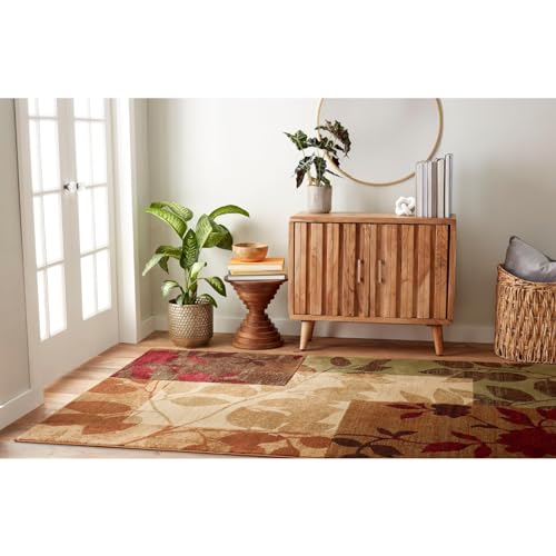 Home Dynamix Tribeca Amelia Modern Area Rug | 5'2" x 7'2" Rectangle | Beige/Green/Red