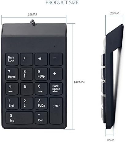 Kadaon Numeric Keypad,USB Keypad, USB 18 Key Number Numeric Keypad Keyboard for Laptop/Notebook PC Computer - 5