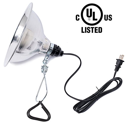 Clamp Lamp Light Clip Light Bed Lamp, with 8.5-Inch Reflector, 150-Watt, 18/2 SPT 6 Feet Cord, UL Listed by Hex Tools