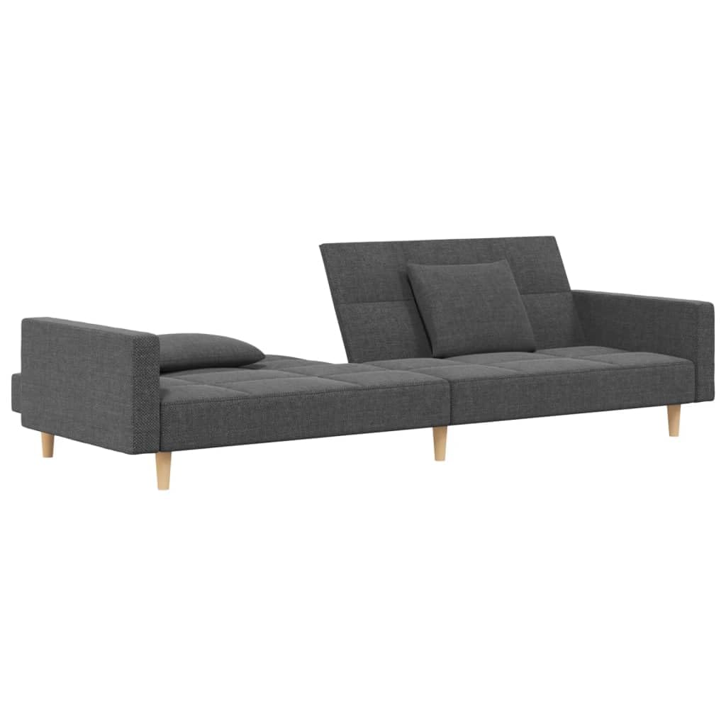 Hommdiy Schlafsofa 2-Sitzer mit 2 Kissen,mit schlaffunktion Hellgrau Stoff