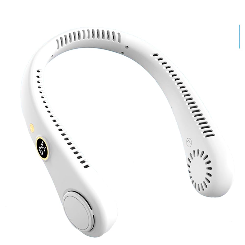 GC GLOBALCOMMERCE Ventilatore Collo a 5 Velocità con Display Portatile e Ricaricabile