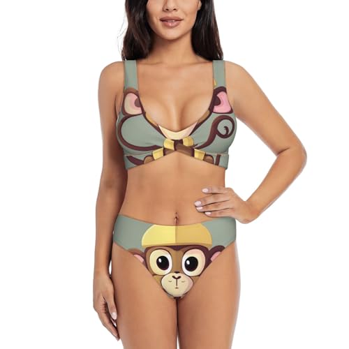 Maillot de bain gainant imprimé singe pour femme idéal pour plage et piscine