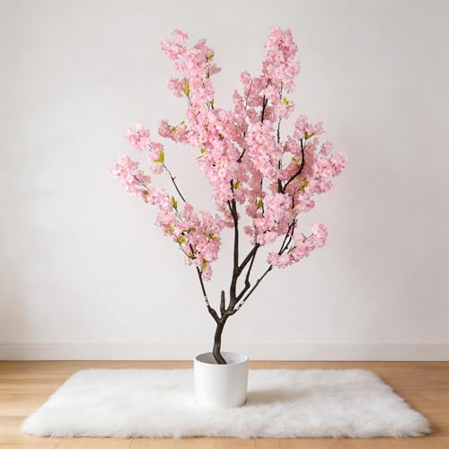 7.2ft Artificial Cherry Blossom Tree for Indoor Decor,Nearly Nature Pink Silk Flowers Fake Tree...