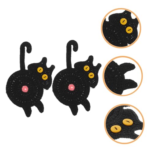 Dessous de verre tricoté chat bouda Cabilock pour gobelet