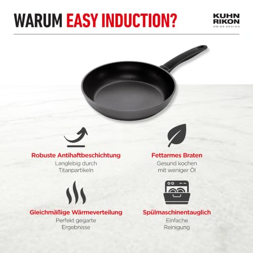 KUHN RIKON EASY INDUCTION Bratpfanne 18cm, Induktionspfanne, Recyceltes Aluminium, Antihaftbeschichtung mit Titanpartikeln… – Ansicht 6