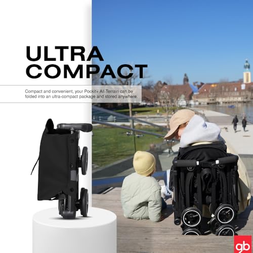 gb Pockit+ All-Terrain, Ultra Compact Lightweight Travel Stroller with Canopy and Reclining Seat in Velvet Black - Thumbnail 4