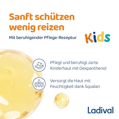 Ladival Empfindliche Kinderhaut Sonnenschutz-Milch LSF 50+: Sonnencreme für Kinder und Babys ab 6 Monaten, extra wasserfest, mit 4-fach Zellschutz, 200ml 6