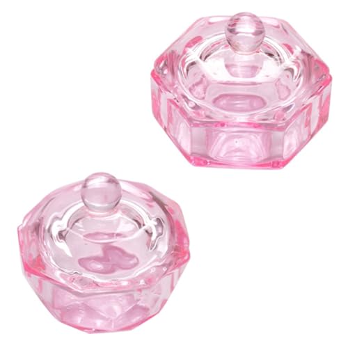 TEHAUX 2 piezas vasos de cristal para líquido de uñas miniatura 1
