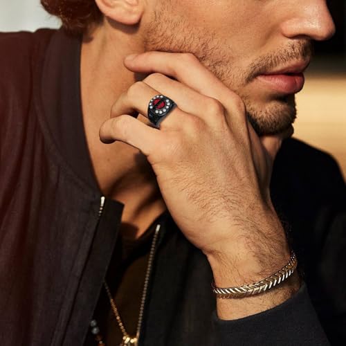 Fully Personalized 2025 Class Rings for Men 925 Sterling Silver/10K/14K/18K Solid Gold High School College Graduation Ring Graduation Jewelry Gift for Graduates Size 4-16 (with Gift Box)4