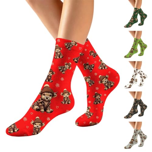 Christmas Classic Warm Fuzzy Sherpa Lined Slipper Socks for Women Holiday - image 6