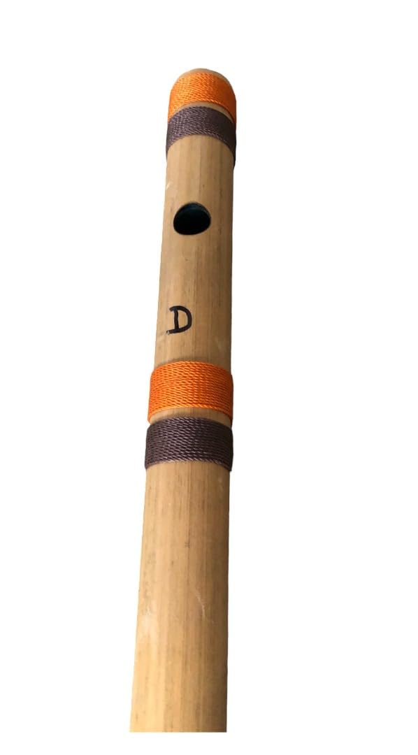 Flauta de madera hecha a mano de bambú instrumento musical indio Bansuri escala D mundo asiático nepalés