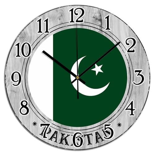 BESTORLOVE Pakistan Flag Wall Clock 15