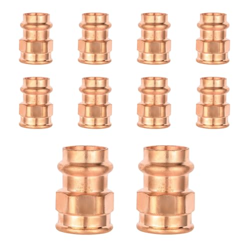 Adaptador de prensa de cobre GUOFIS de 1/2 con rosca hembra para reparar fugas de agua 2