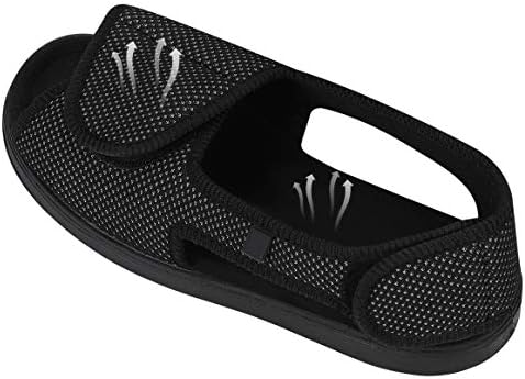 Womens Open Toe Diabetic Sandals Adjustable Closure Swollen Slippers Extra Wide Orthopedic Footwear Anti-Skid Elderly Walking Shoes Breathable House Shoes for Swollen Arthritic Feet Hallux Valgus