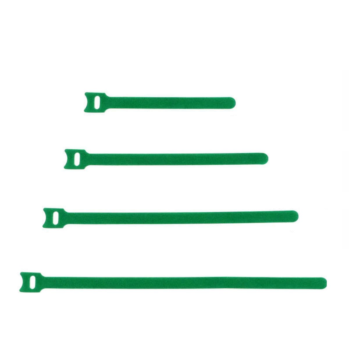 Bsguz 20 Pieces 10~1000Pcs Green T-Type Cable Ties Releasable Nylon Hook Loop Wrap Zip Bundle Fastener Straps Detachable Wire Organizer-150Mm