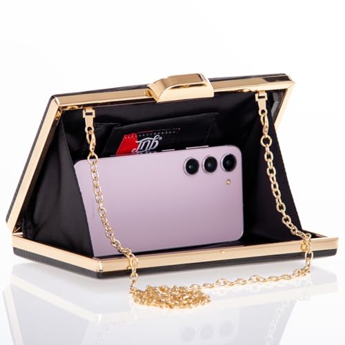 Image of JNB Women's Metallic Material Hard Case Evening Party Clutch