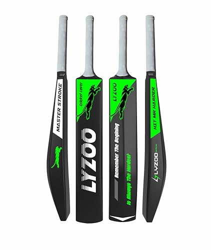 LYZOO Hard PVC Heavy Duty Plastic Cricket Bat, Full Size 86.36 cm x 11.43 cm, for Boys, Girls, Adults, Grade 1+