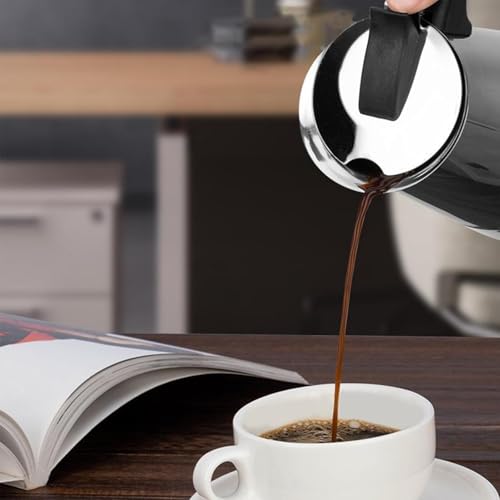 AUTUUCKEE 300ml(6 Cup) Moka Pot, Stainless Steel Induction Stovetop Espresso Maker, Kettle Stovetop Moka Espresso Maker with Ergonomic Insulated Handle for Office Home Coffee Lovers(Silver) - Image 4