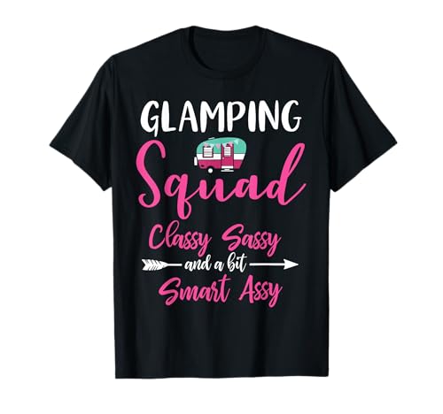 Glamping Squad Funny Matching Family Girls Camping Trip T-Shirt