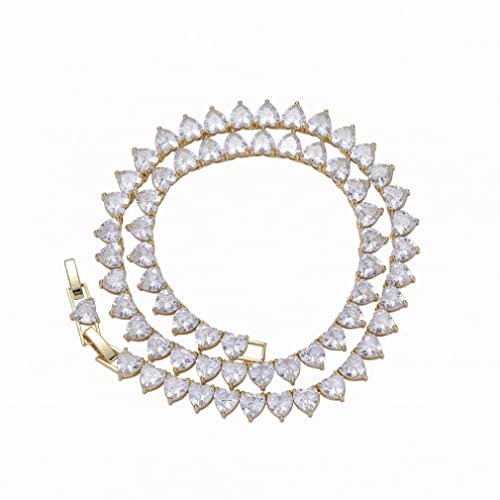 Collier 1 row shiny chain FLXHSA : le cadeau zircon coeur idéal pour couple
