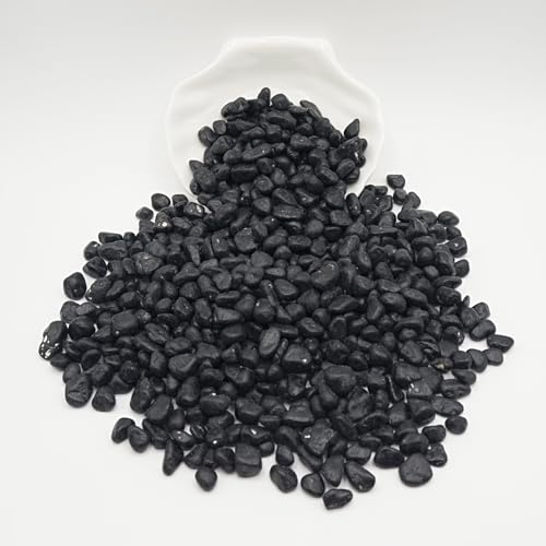 Image of Black Pebbles for Crafts, 0.9 Pound Natural Polished Aquarium Gravel, Decorative Pebbles for Indoor Plants, Turtle Tank, Vase, Succulents Cactus, Garden Landscaping