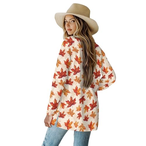 Image of Biyejit Women's Long Sleeve Open Front Cardigan Casual Loose Lightweight Cardigans with Pockets Drape Cardigan