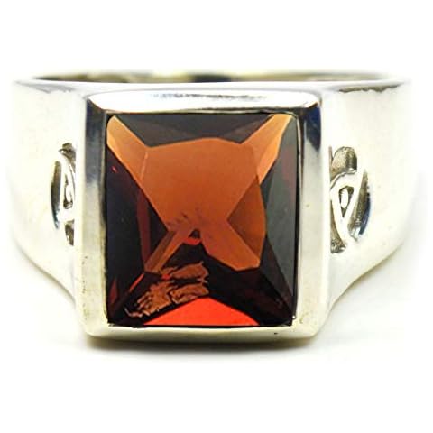CaratYogi Natural Garnet Mens Anillo Cover