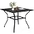 STARY 37" Metal Patio Square Outdoor Dining Table Black with Umbrella Hole