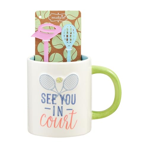 Set taza y agitador Court Tennis 13 oz miniatura 1