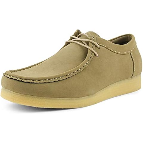 Amali Original Jason2 Low Chukka Boots for Men - Men's Low Top Casual Boots Manmade Suede Chukka Boots - Casual Boots Lace Up Crepe Rubber Sole - Mens Moc Toe Chukka Boots Tan Size 11 Cover