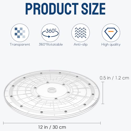 Image of 12 inch Acrylic Clear Lazy Susan Turntable