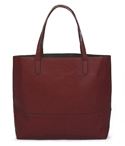 Overbrooke Large Vegan Leather Tote - Womens Slouchy Shoulder Bag with Open Top