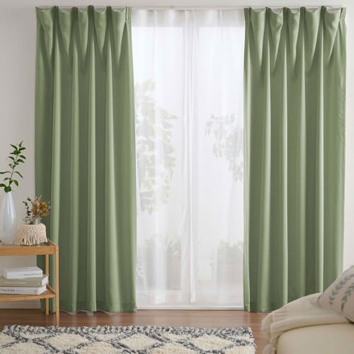 ベルーナ(BELLUNA) カーテン 4枚セット 遮光 おしゃれ 遮光カーテン 4枚組 タッセル付 カーテン2枚 レース2枚 ２枚組 アジャスターフック付き 北欧 シンプル 洗える (555814-606)