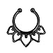BodyJ4You Black Tribal Hearts Non-Pierced Clip On Septum Hanger