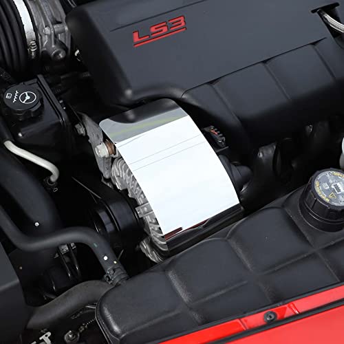 Image of Engine Start Motor Baffle Cover Trim for Chevy Corvette C6 2005 2006 2007 2008 2009 2010 2011 2012 2013 Accessories, Engine Start Baffle Trim Panel, Hood Engine Alternator Cover, Stainless Steel