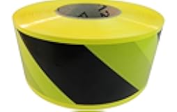 GGR Supplies BRC-80 Non-Adhesive Polyethylene Identification Barricade Film Tape Ideal for Hazardous Areas & Safety Identification. 3 Inch X 1000 Ft. (1 Roll, Black/Yellow)