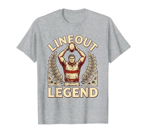 Lineout Legend Rugby Graphic T-Shirt Men Heather Grey Medium