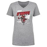 500 LEVEL Logan O'Hoppe Los Angeles A Diamond Women's V-Neck T-Shirt (Heather Gray, 2XL)