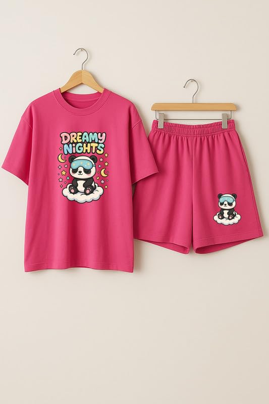 Image of My Swag Cotton Nightwear Set for Women |Printed T-Shirt and Shorts for Womens&Girls