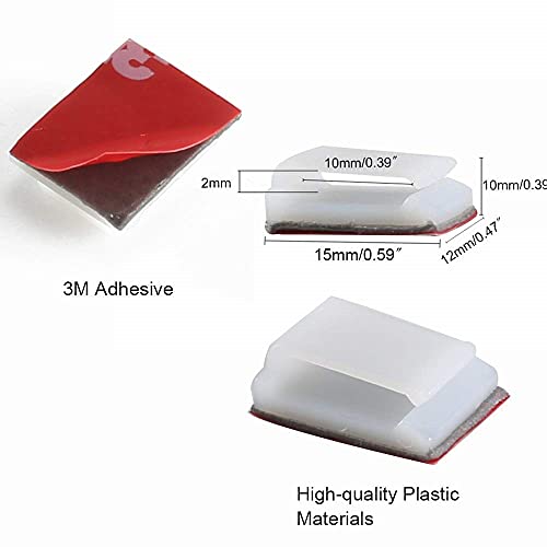 Strip Light Mounting Clips Manyee Adhesive Cable Clips Strip Light Holder Bracket 100Pcs Clamps Wire Management Cord Organizer For 10Mm(3/8") Wide Strip Light Car Wire Ties Office Home #TOP1