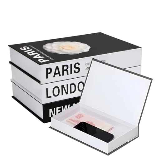 3 PCS Libros Decorativos Magnéticos Modernos, Caja Dura sin Páginas, Para Decoración Apilada