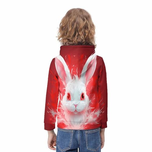 Sweat à capuche enfant Le Lapin pull de qualité supérieure avec impression 3D durable