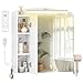 Hzuaneri Spiegelschrank Bad mit Beleuchtung, 2AC+2USB Steckdosenleiste, Wandschrank mit Haartrockner-Halter, Haken, Stecker, Verstellbare Regale, 16,5 x 70 x 75 cm, Weiß, MC00603XEU