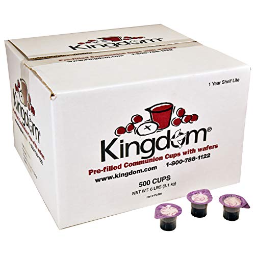 Kingdom Prefilled Communion Cup With Wafers(500Ct) Sealed In A Single-Serving Container With One-Year Shelf Life, Perfect For Holy Eucharist Celebration In Hospitals, Summer Camps, And More! #TOP2