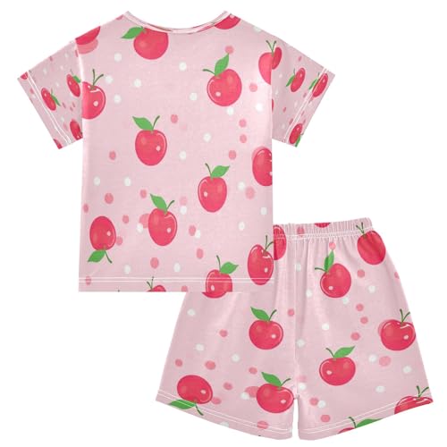 Red Apple Kids Pjs Set Boys Girls Summer Short-Sleeve Sleepwear Pajamas 2PCS2