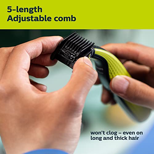 Image of Philips Norelco OneBlade 360 Hybrid Electric Trimmer & Shaver with Replacement Blades, Frustration Free Packaging