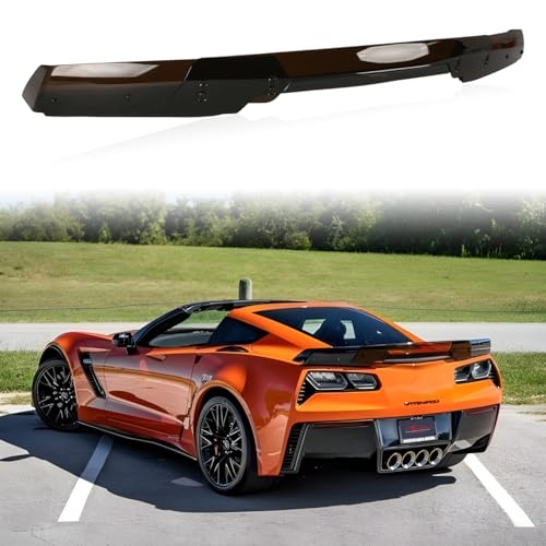 YHoptional Rear Trunk Wing Spoiler for 2014-2019 C7 Corvette/Z06 Stage 3 Style Top High Wing Corvette C7 Back Spoiler (Spoiler-Carbon Fiber)