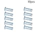 MroMax 10Pcs Single Hole Clevis Pins, M10 x 25mm Carbon Steel Galvanized Silver Flat Head Link Hinge Pin with Hole Location Pin for Furniture Installation Household DIY